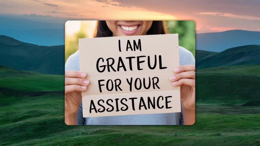 I Am Grateful for Your Assistance