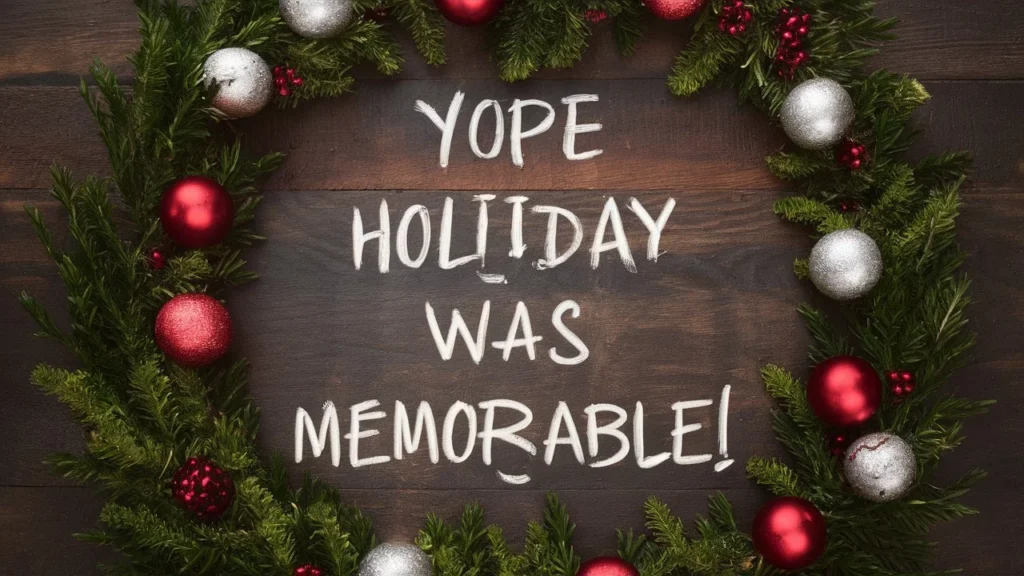 I Hope Your Holiday Was Memorable