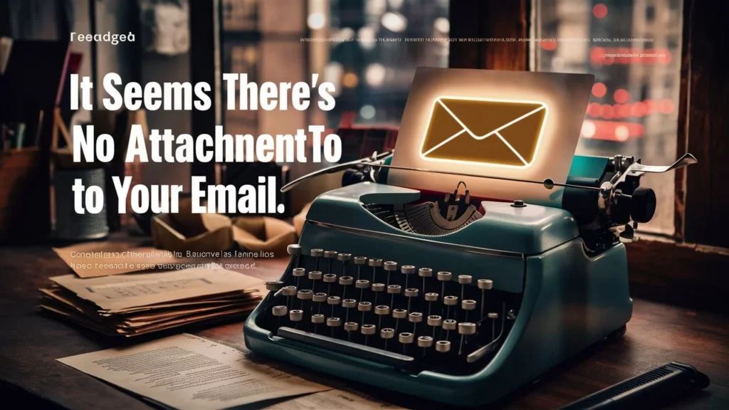 It seems there's no attachment to your email