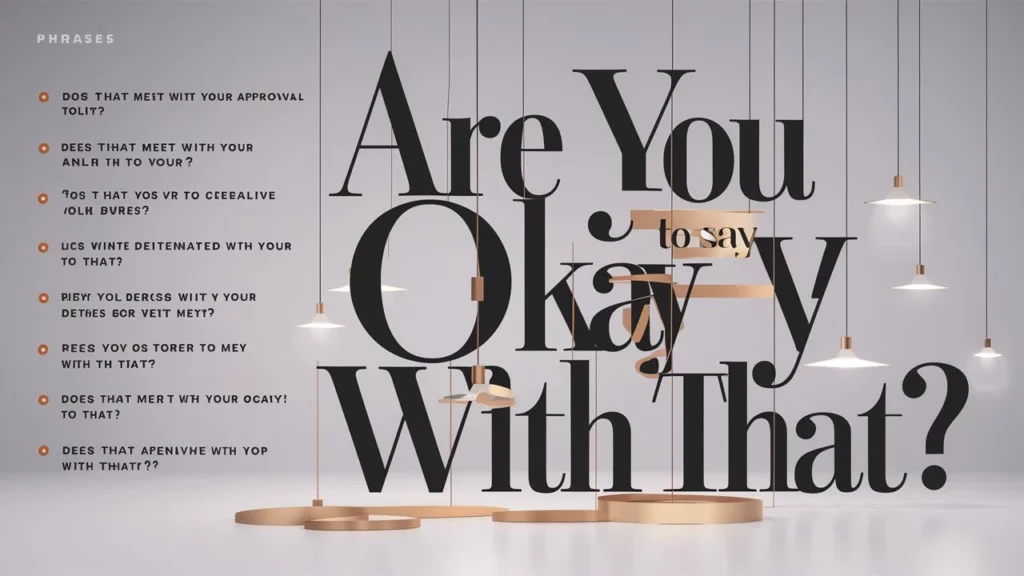  List of25   Professional Ways to Say “Are You Okay With That?”