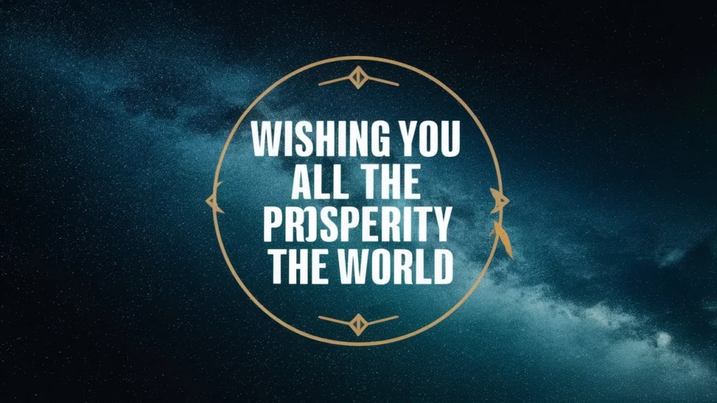 Wishing You All the Prosperity in the World