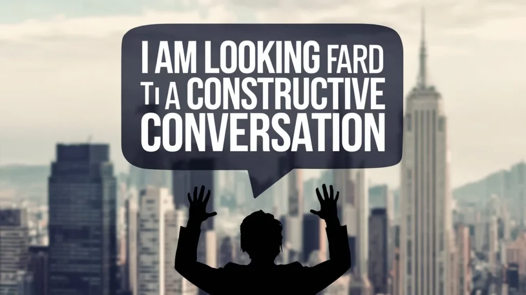 I Am Looking Forward to a Constructive Conversation