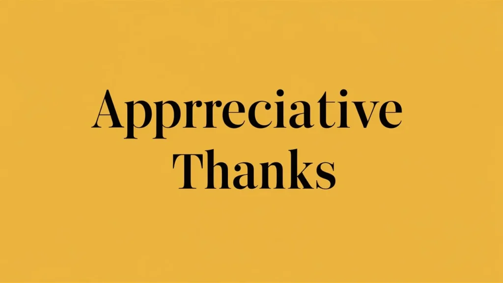 Appreciative Thanks