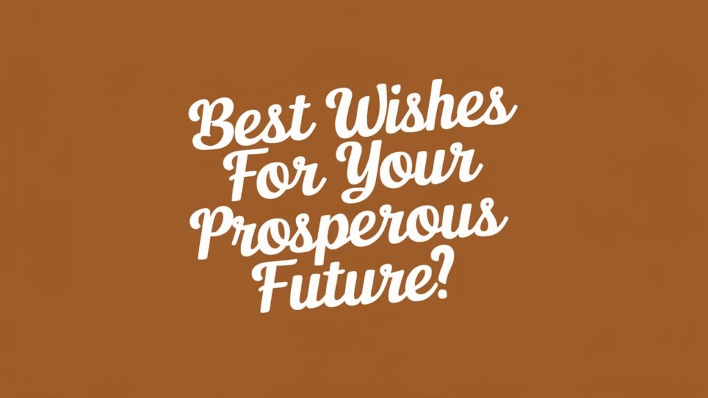 Best wishes for your prosperous future