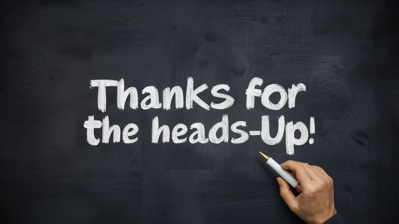 Formal Synonyms for “Thanks for the Heads-Up”