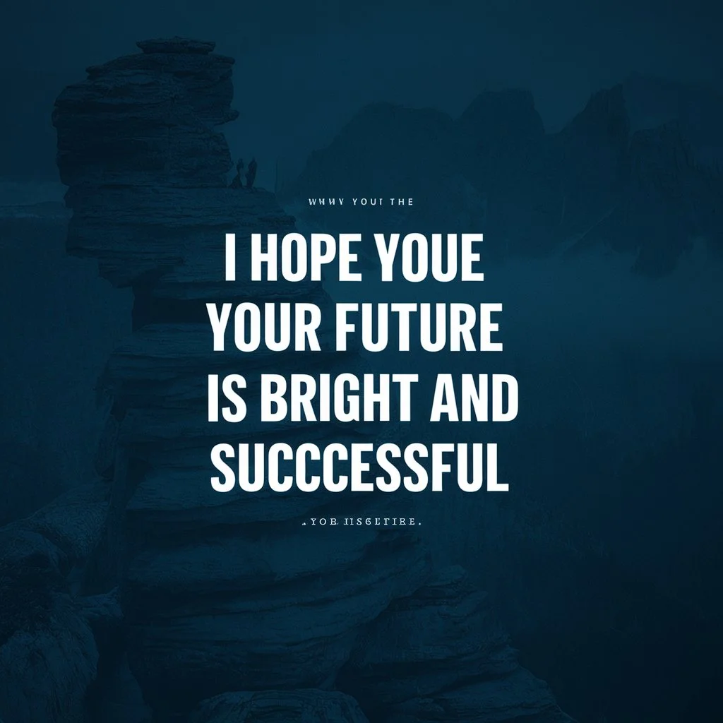 I hope your future is bright and successful 