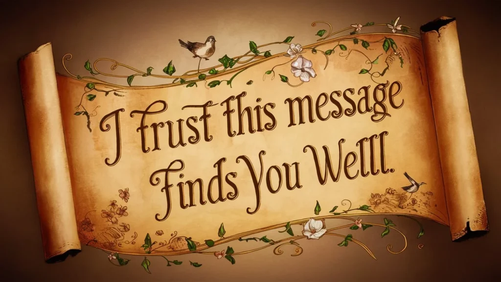 I Trust This Message Finds You Well