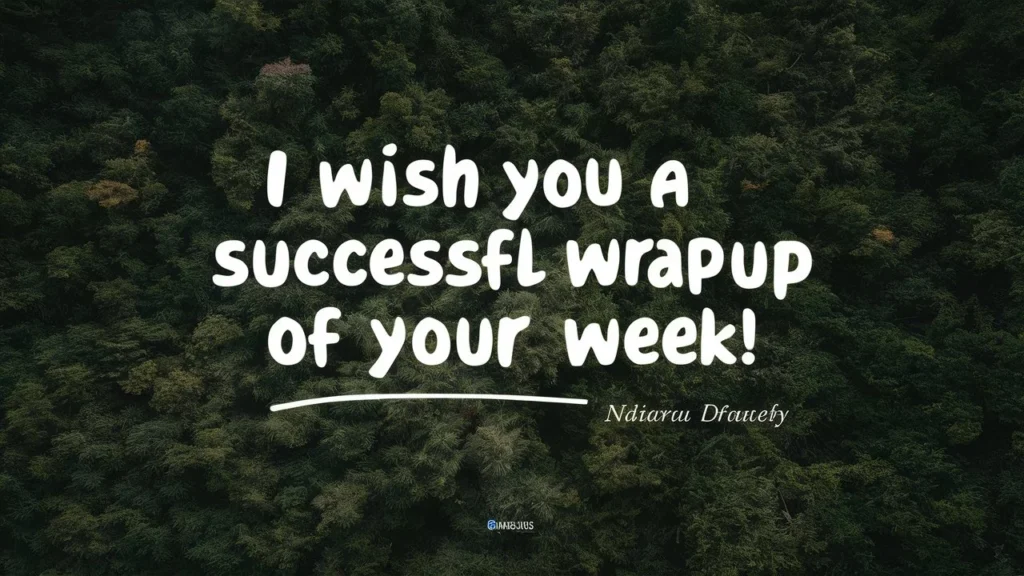  I wish you a successful wrap-up of your week