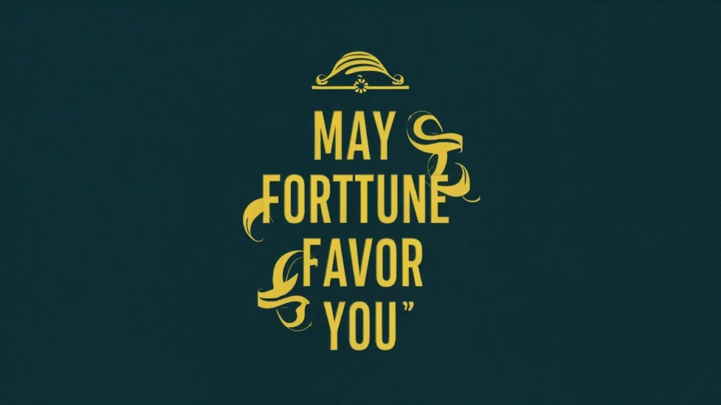  May fortune favor you