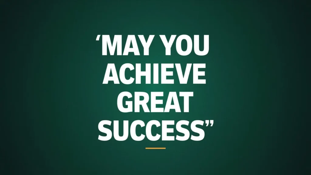 May You Achieve Great Success