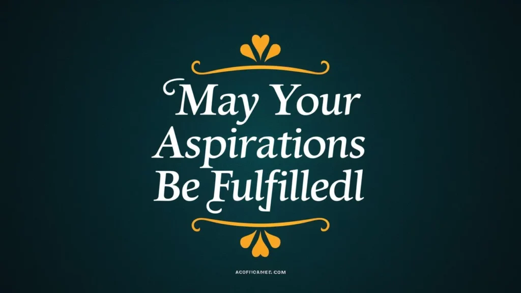  May Your Aspirations Be Fulfilled