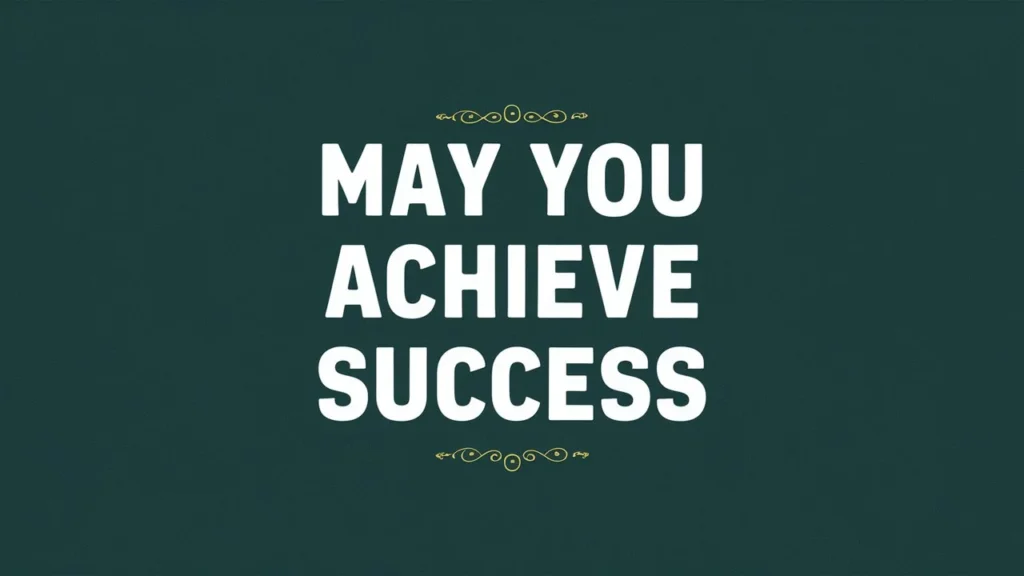 May you achieve great success