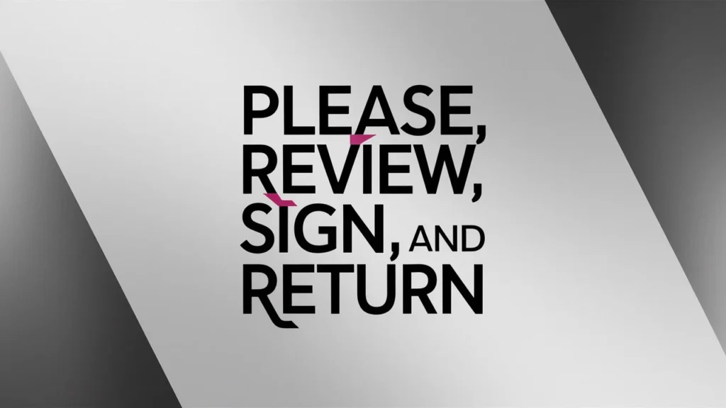 Please Review, Sign, and Return