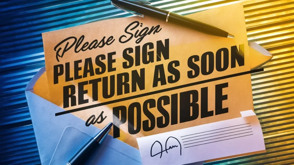  Please Sign and Return as Soon as Possible