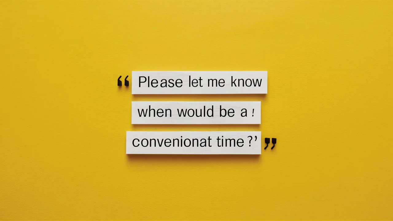 Please Let Me Know When Would Be a Convenient Time”