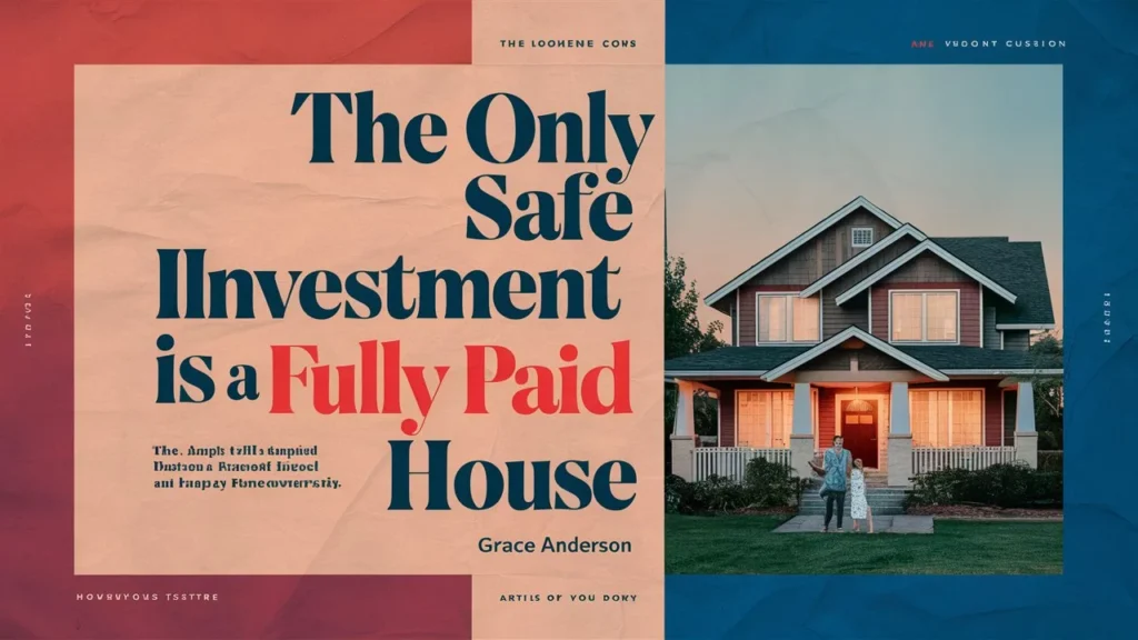 "The only safe investment is a fully paid house." - Grace Anderson