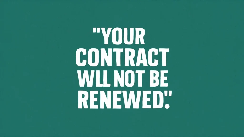 Your Contract Will Not Be Renewed