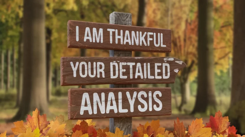  I Am Thankful for Your Detailed Analysis