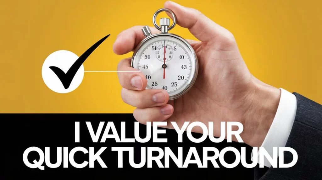 I Value Your Quick Turnaround