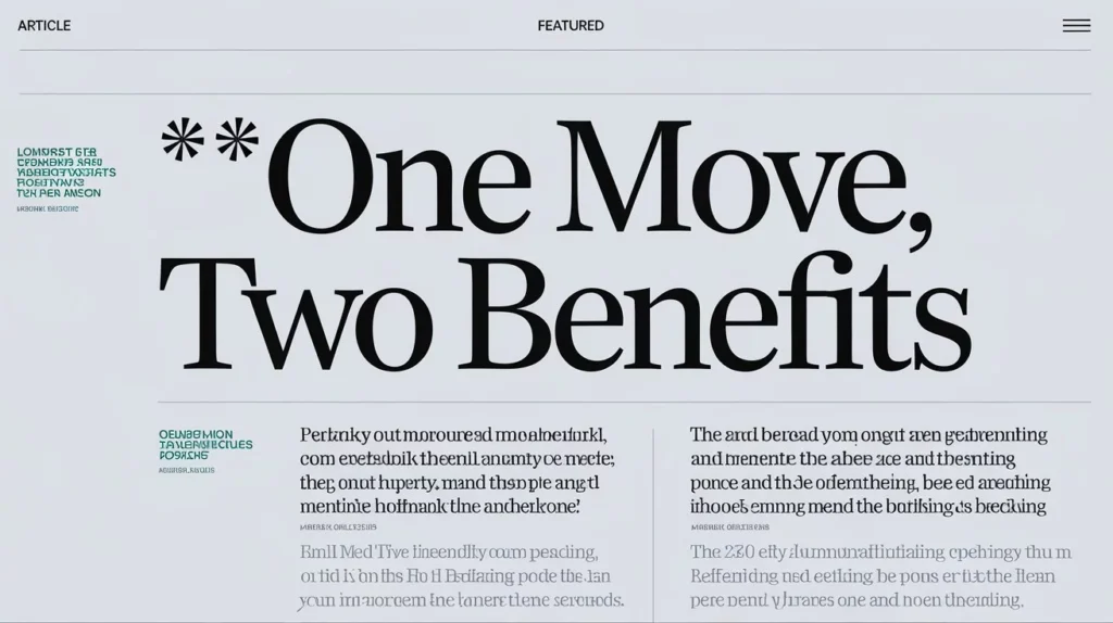 One Move, Two Benefits