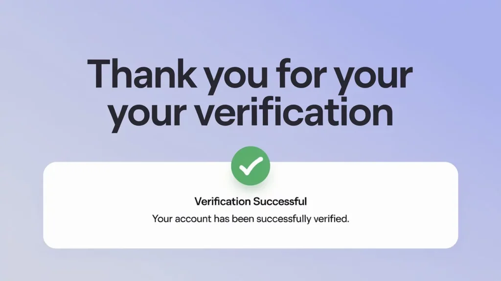 Thank You for Your Verification