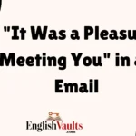 "It Was a Pleasure Meeting You" in an Email